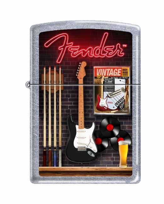 NEW Zippo Lighter: Fender at the Bar - Street Chrome No Sales Tax